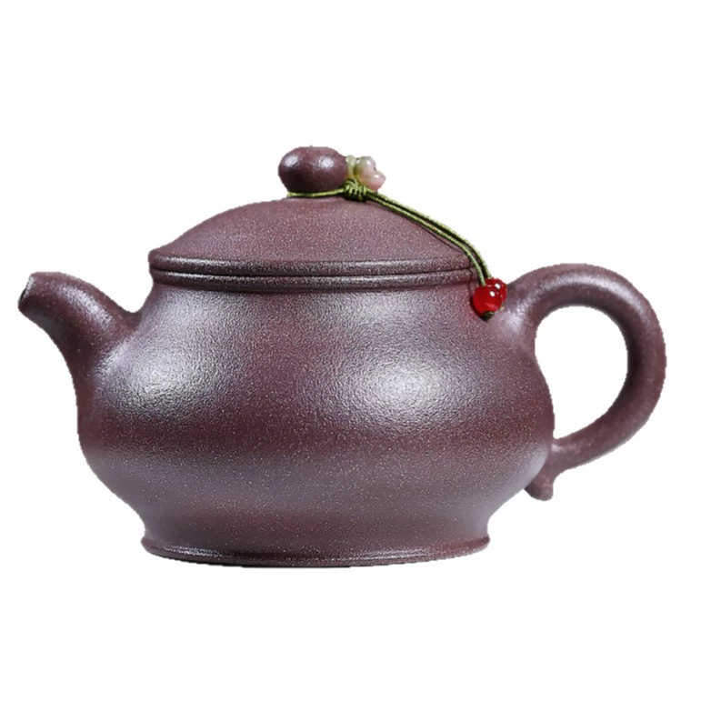 Handmade Plain Unadorned Pan Hu Yixing Purple Clay Teapot - Image 2