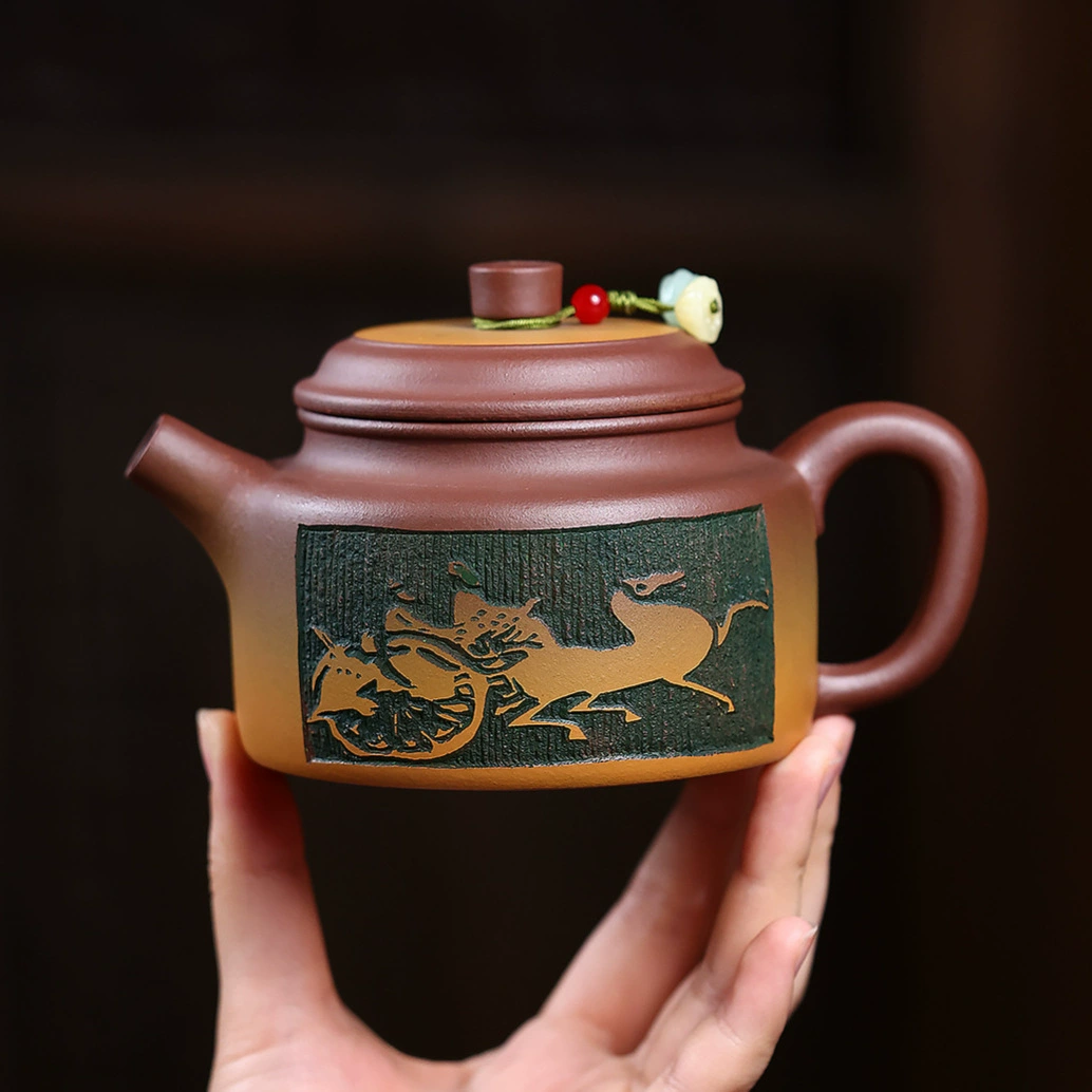 Semi-handmade Two-tone Dezhong Premium Zisha Teapot - Image 5