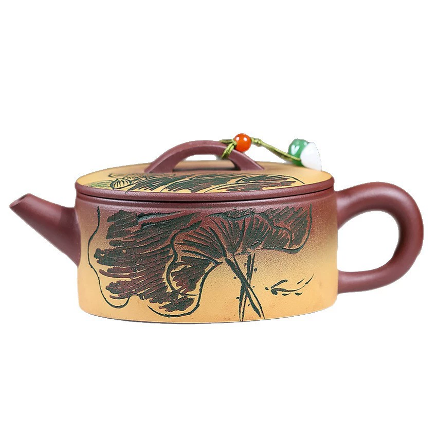 Semi-handmade Elegant Two-tone Hanwa Yixing Clay Teapots for Home Use - Image 2