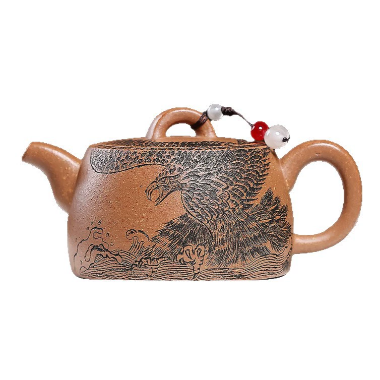 Eagle‑Pattern Semi‑Handcrafted Collectible Chinese Clay Teapot - Image 2
