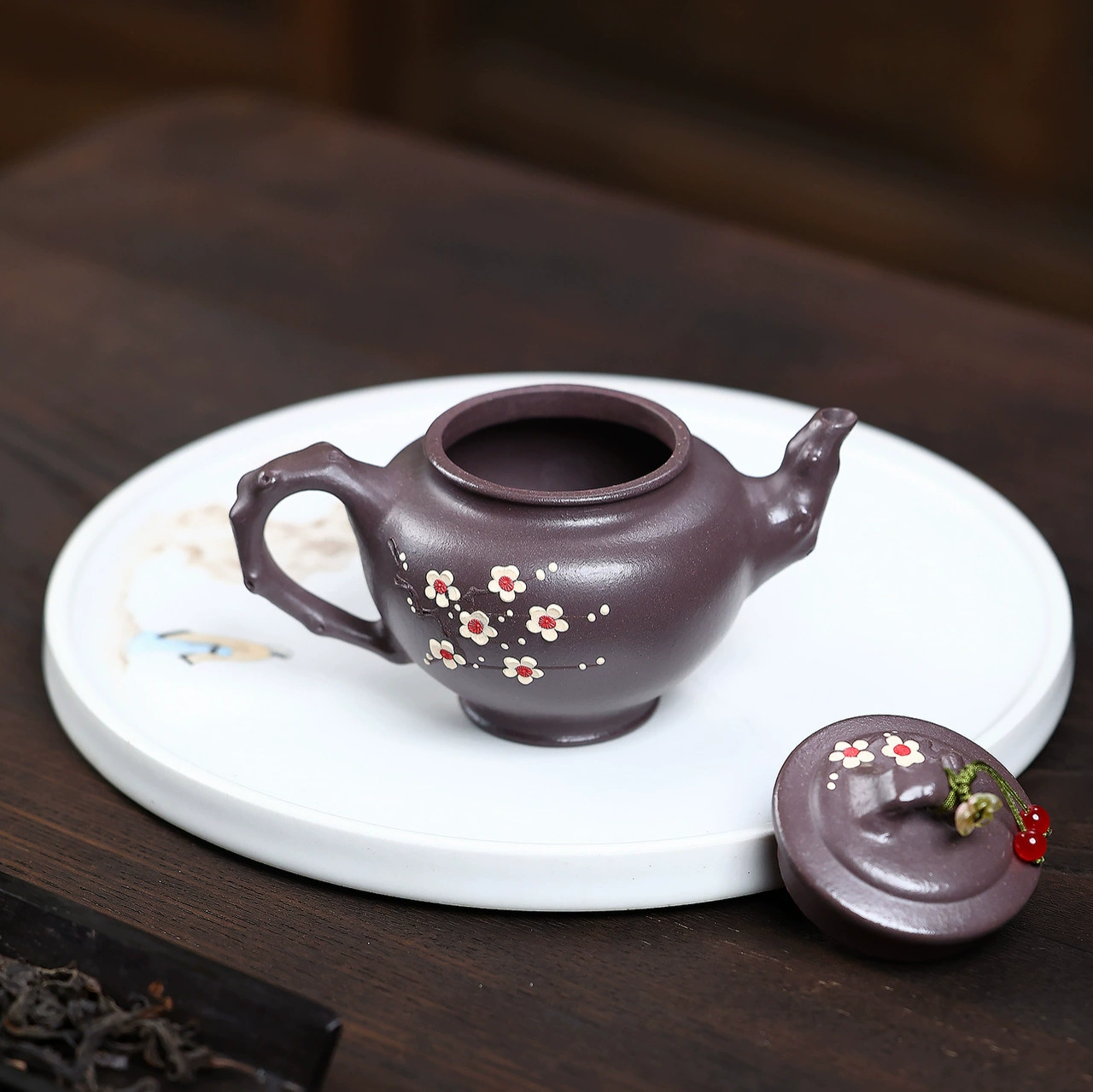 Bird Carved Semi‑Handmade Zisha Teapot for Collection - Image 3