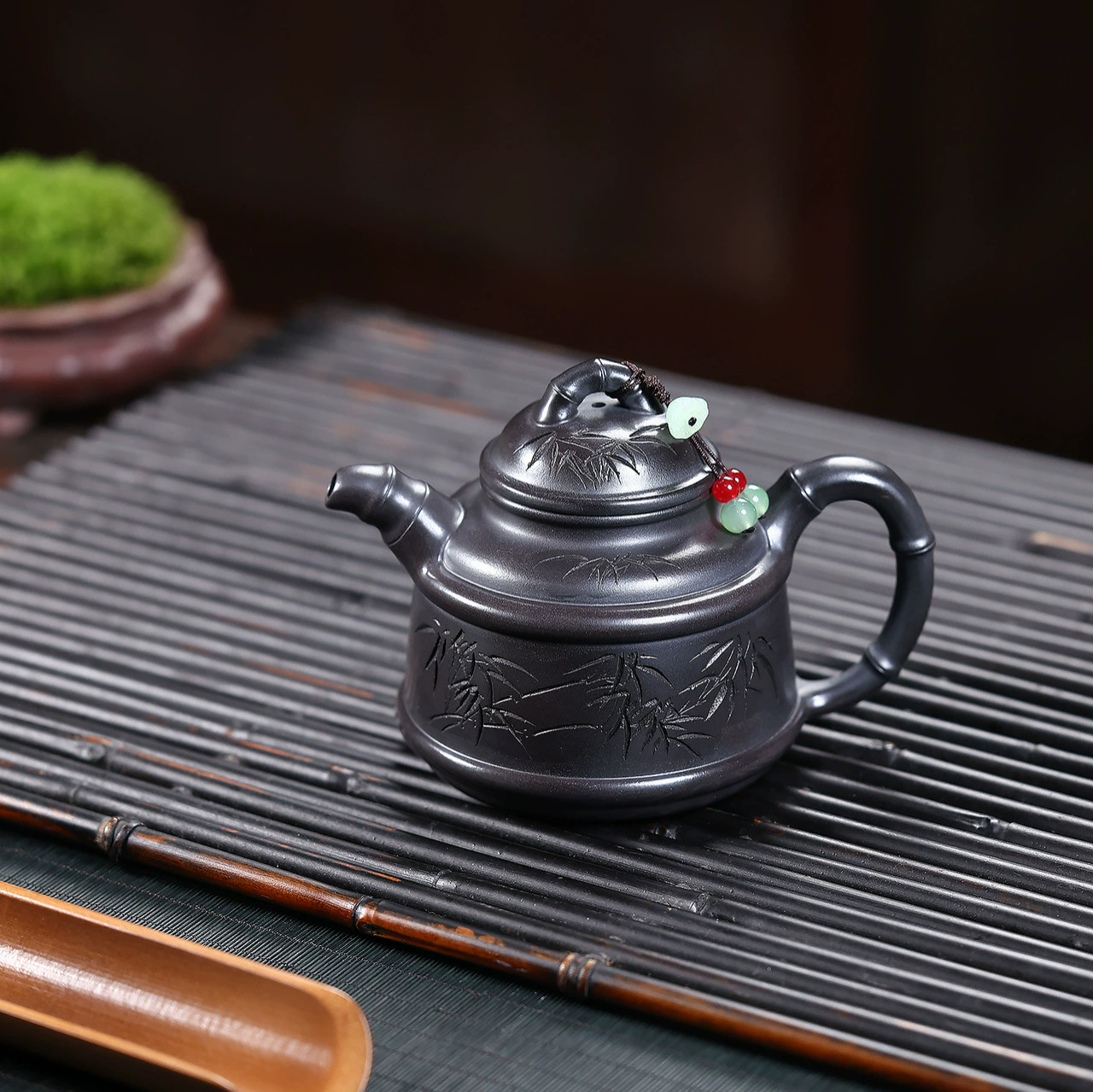 Handmade Bamboo Engraved Prototype yixing purple clay - Image 4
