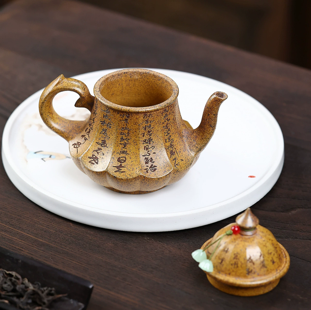 Zisha teapot Handmade Wood Fired Wudao Siting Style - Image 3