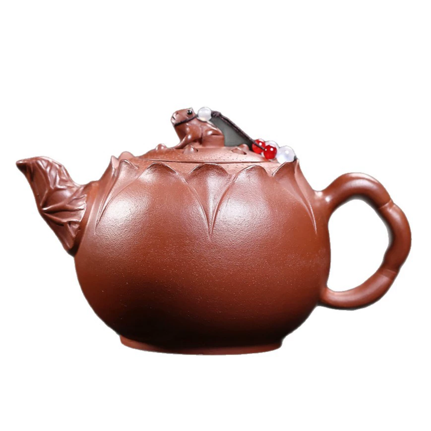 Handcrafted Frog Lotus Large Capacity Chinese Tea Kettle