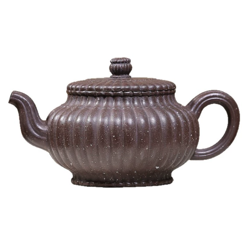 Semi‑Handmade Ribbed Texture Clay Teapot Chinese