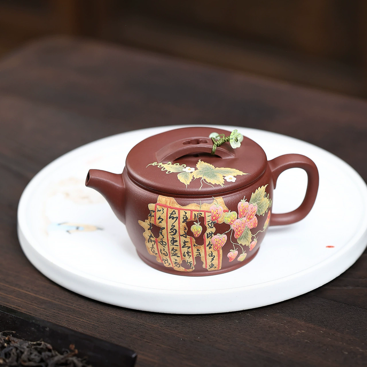 Semi-handmade Clay Teapot Calligraphy Carved Hanwa Shape - Image 4
