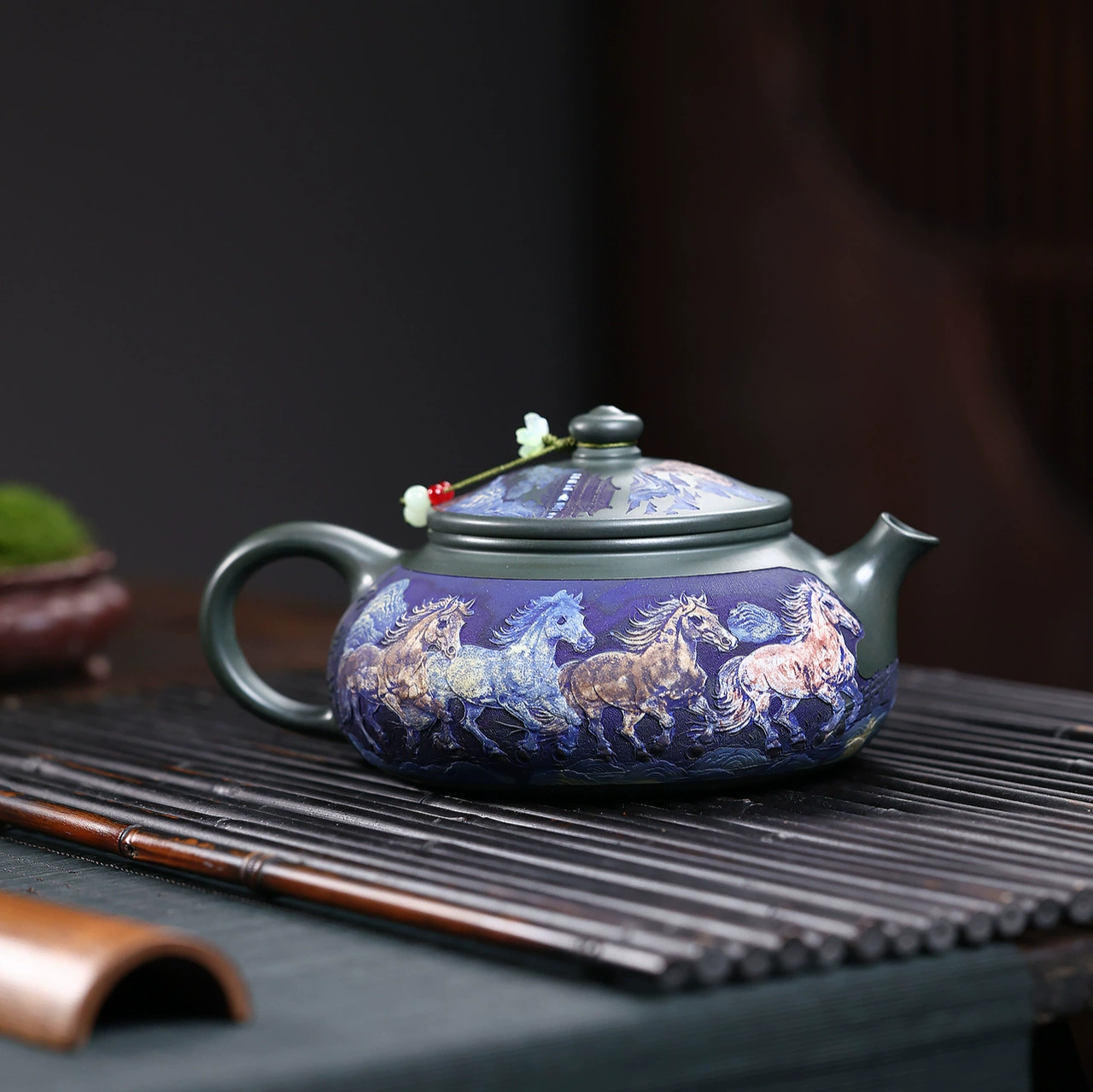 Handcrafted Eight Horses Cold River Chinese Clay Teapot - Image 3