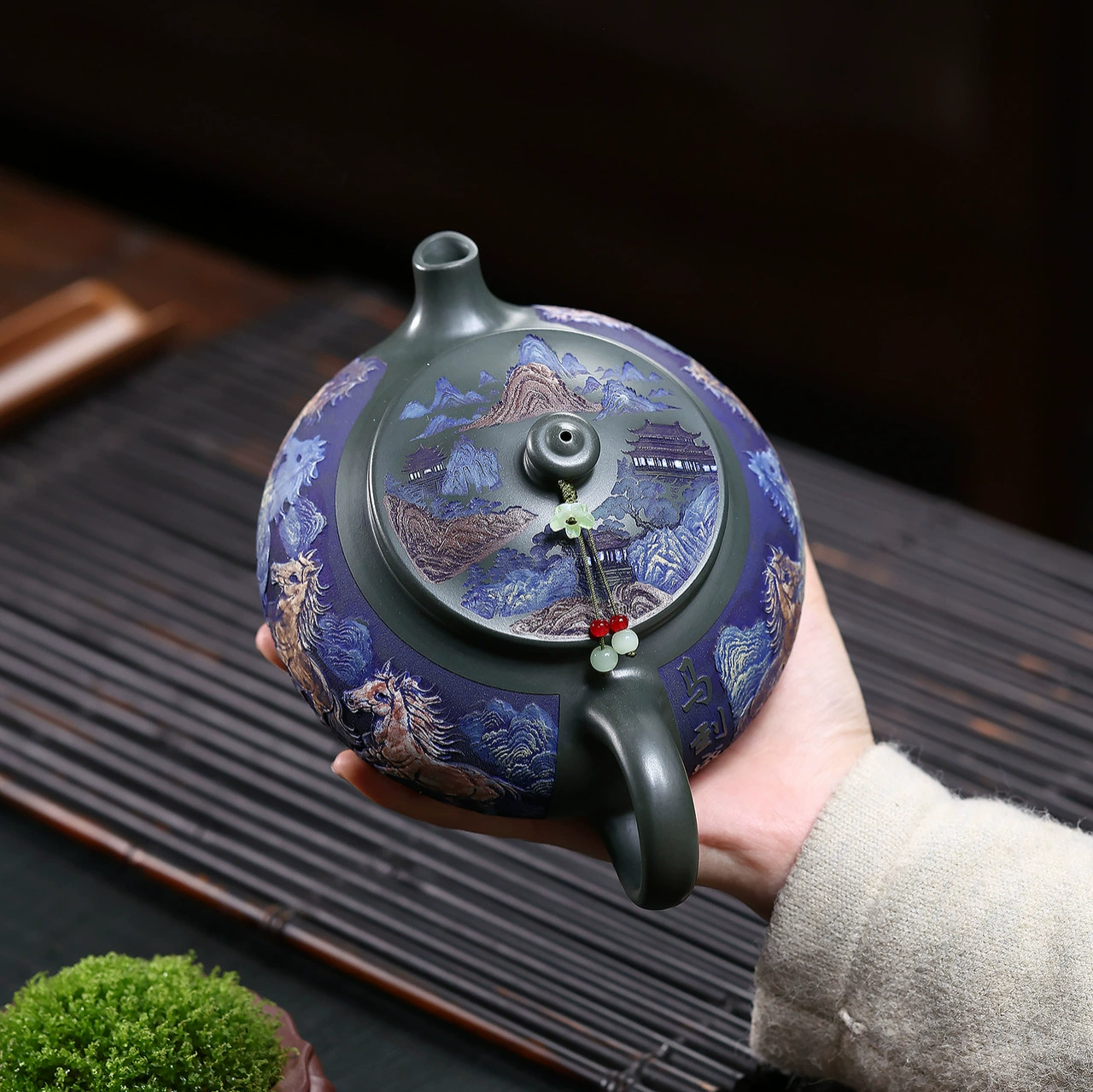Handcrafted Eight Horses Cold River Chinese Clay Teapot - Image 4
